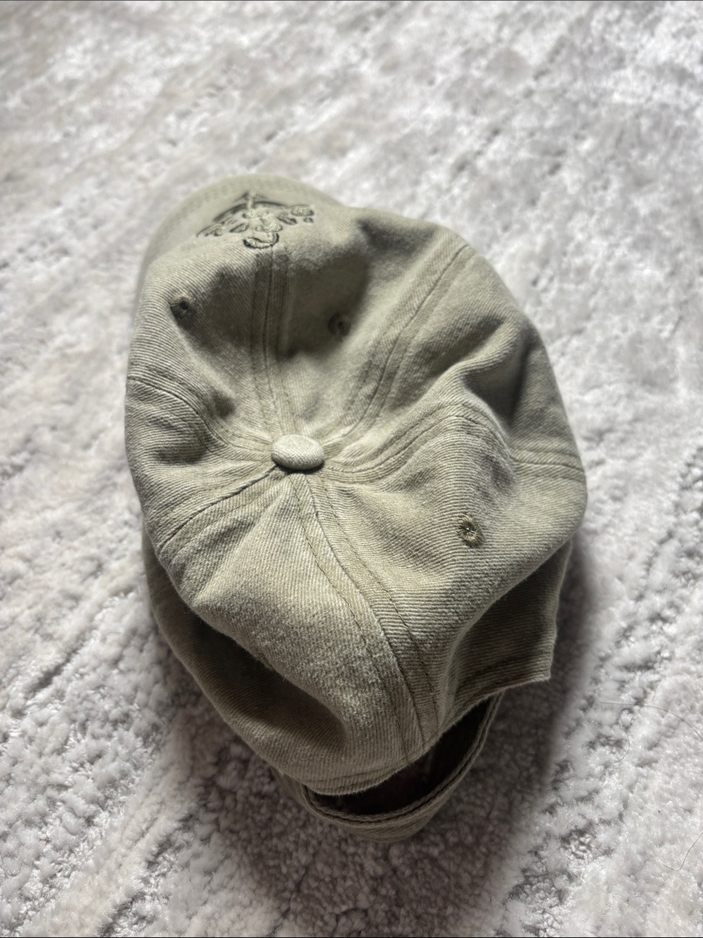 Free People Olive Green Embroidered Floral Baseball Cap - Picture 3 of 3